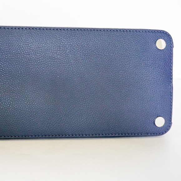 Michael Kors Adele LG Satchel Leather Navy Cement - Picture 6 of 8